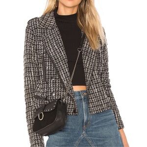 House of Harlow 1960 Black and White Tweed Blazer